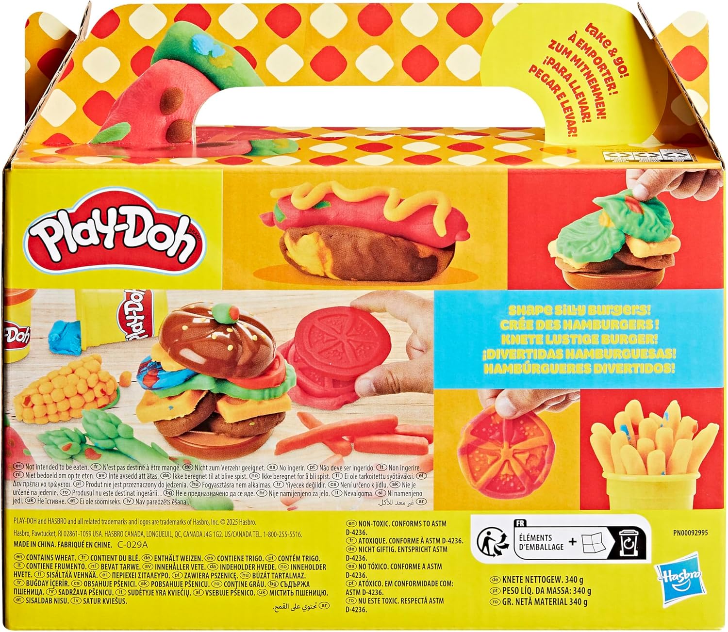Play-Doh Grill Fun Playset, Modelling Compound BBQ Toy with Grill & Tools, Mix, Mould & Sizzle Pretend Burgers and More, Arts & Crafts Fun for Kids 3+, Non-Toxic, For Children