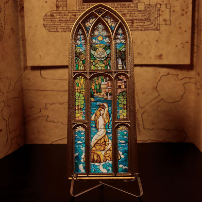 FaNaTtik Harry Potter Mermaid Stained Glass Window Limited Edition Metal Ingot & Vinyl Sticker – Collectible Wizarding World Merchandise for Fans
