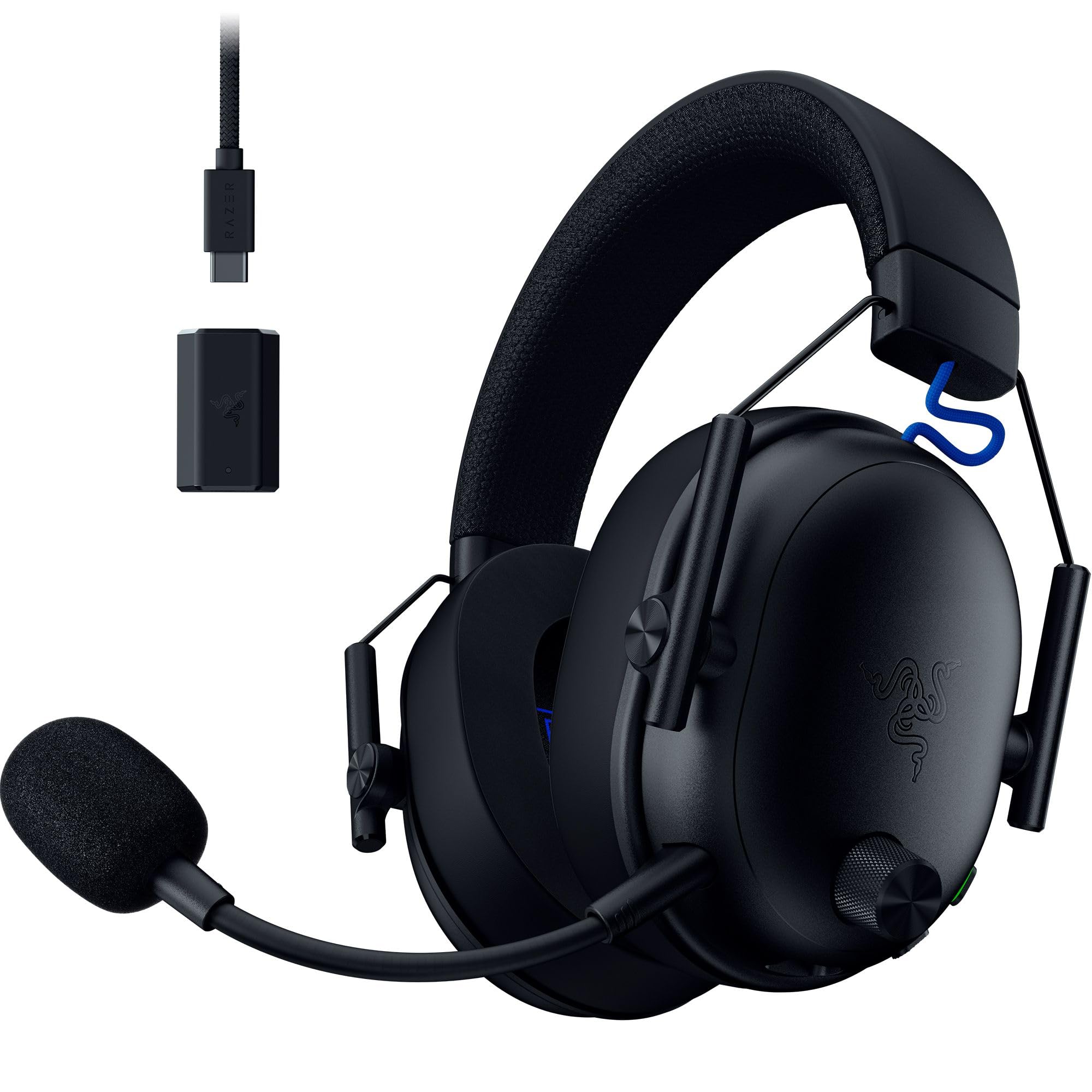 Razer BlackShark V3 for PlayStation - Wireless E-sports Headset - TriForce 50 mm Driver - Detachable Wideband Mic - HyperSpeed 2,4 GHz & Bluetooth - THX Spatial Audio - PS5/PC | Black
