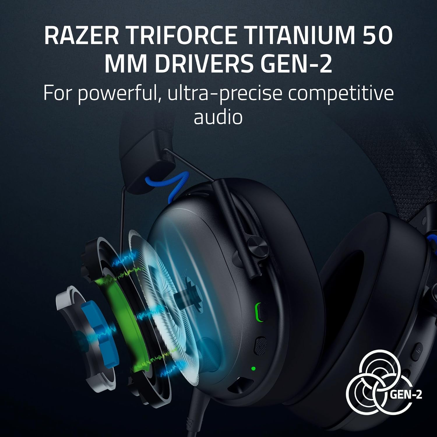 Razer BlackShark V3 for PlayStation - Wireless E-sports Headset - TriForce 50 mm Driver - Detachable Wideband Mic - HyperSpeed 2,4 GHz & Bluetooth - THX Spatial Audio - PS5/PC | Black