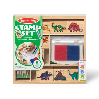 Melissa & Doug Dinosaur Stamp Set with Colouring Pencils for Children | Arts and Crafts for Kids Age 4+ | Wooden Stamps for Kids | Dinosaur Toys for Boys Gifts | Art Set Gift for 4 Year Old Boy