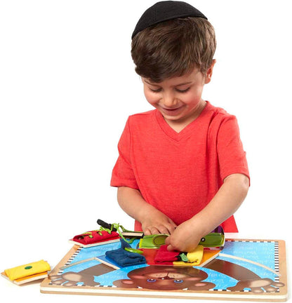 Melissa & Doug Planche D’Aptitudes, Planche d'activitées Montessori, Jouet éducatif en Bois, Busy Board, Jouet de développement et d'apprentissage précoce, Cadeau pour garçons et Filles de 2-5 Ans