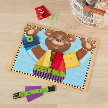 Melissa & Doug Planche D’Aptitudes, Planche d'activitées Montessori, Jouet éducatif en Bois, Busy Board, Jouet de développement et d'apprentissage précoce, Cadeau pour garçons et Filles de 2-5 Ans
