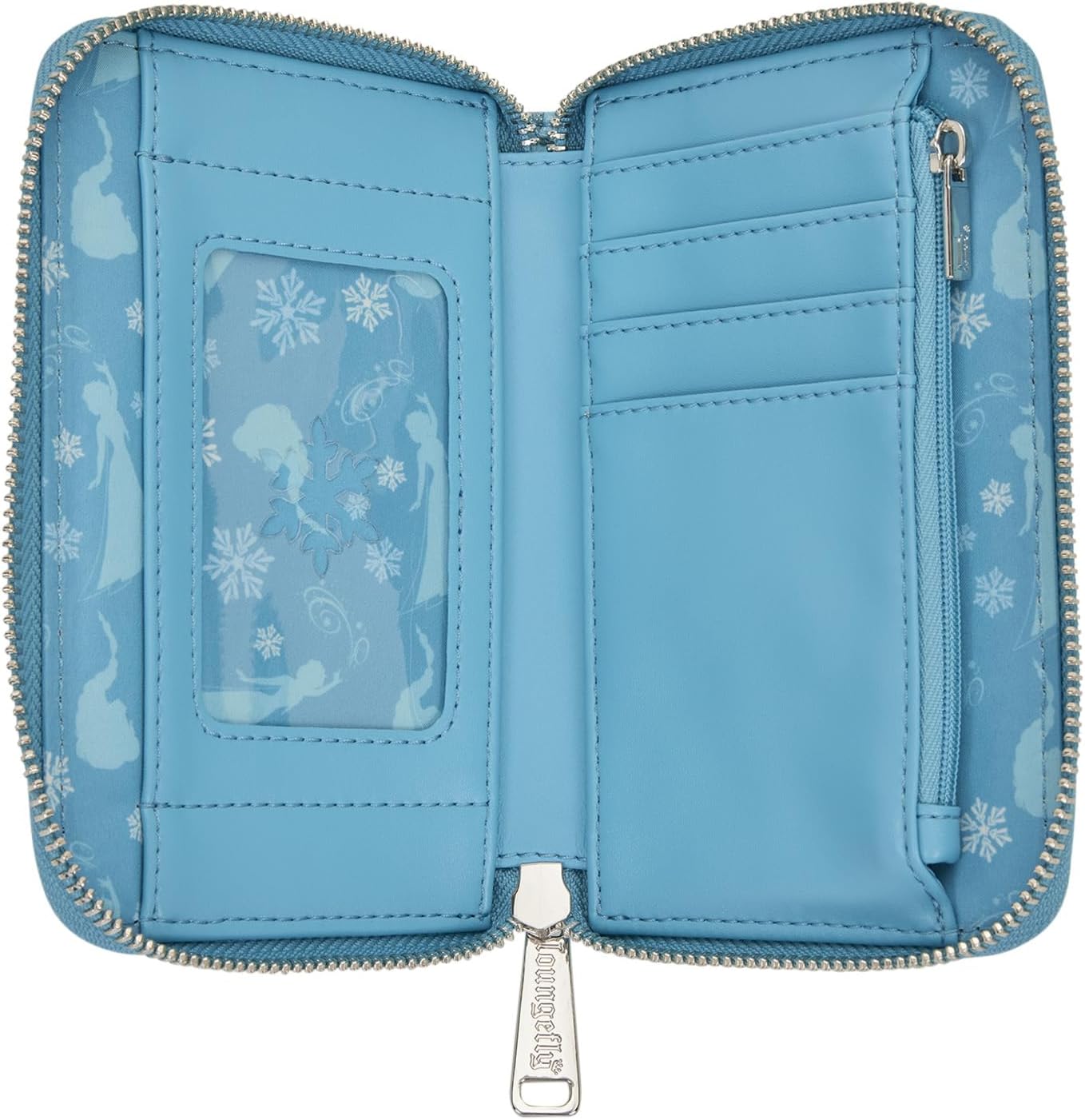 Loungefly Frozen Princess Elsa Glitter Sequin Cosplay Zip Around Wallet