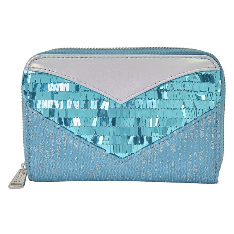 Loungefly Frozen Princess Elsa Glitter Sequin Cosplay Zip Around Wallet