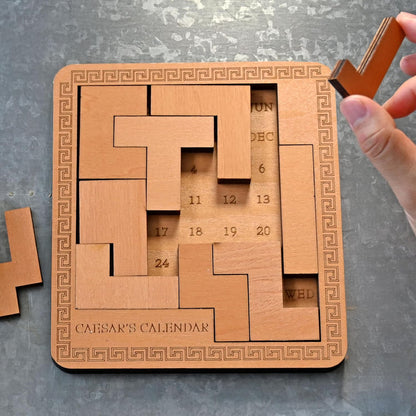 True Genius: Caesar's Calendar - One-A-Day Puzzle Calendar, Wooden Brain Teaser Puzzle