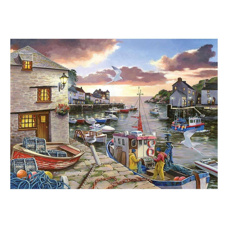 The House of Puzzles - Harbour Lights Jigsaw - Big 250 Piece Jigsaws For Adults & Kids, Extra Large Pieces, Artist Illustrated, Scenic Landscape, Deluxe Puzzle Gifts