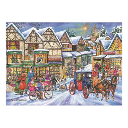 The House of Puzzles - Old Time Shopping Jigsaw - Big 250 Piece Jigsaws For Adults & Kids, Extra Large Pieces, Artist Illustrated, Scenic Landscape, Deluxe Puzzle Gifts