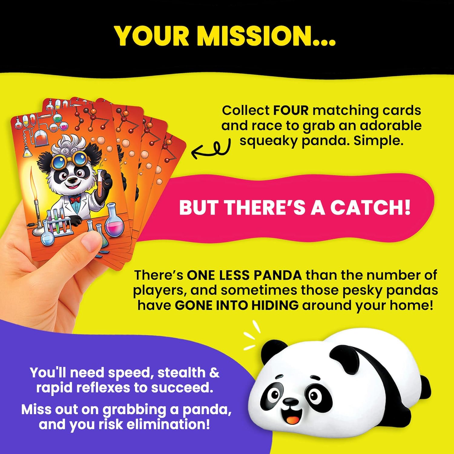 PANDAMONIUM - Chaos Has Never Been This Cute! | The Hilarious Action-Packed Family Party Game for Kids, Teens and Adults | A Scavenger Hunt Card & Board Game for Ages 5+, 3-8 Players