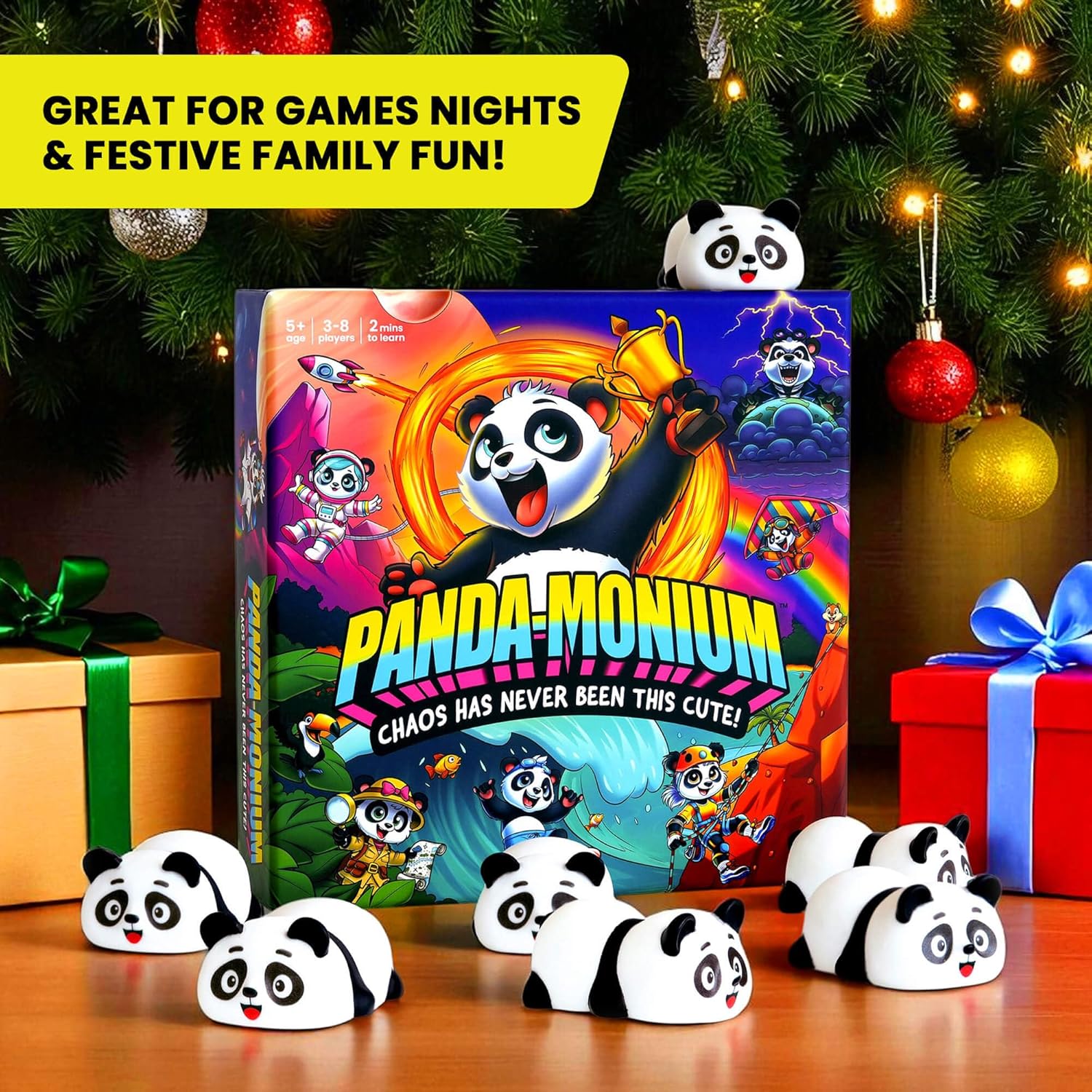 PANDAMONIUM - Chaos Has Never Been This Cute! | The Hilarious Action-Packed Family Party Game for Kids, Teens and Adults | A Scavenger Hunt Card & Board Game for Ages 5+, 3-8 Players