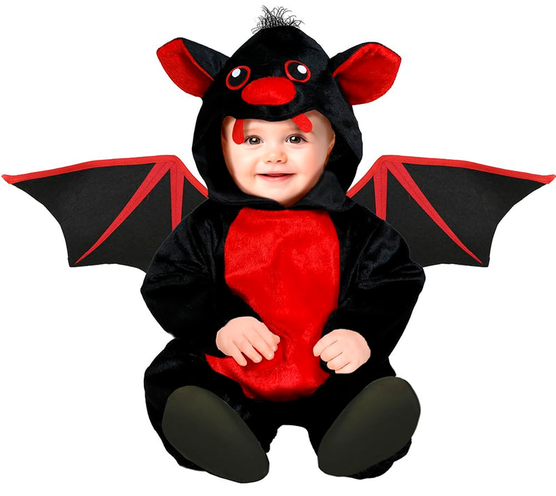 FIESTAS GUIRCA Niedliche Vampir Fledermaus Baby Kostüm Halloween – Roter Fledermaus Einteiler mit Flügeln – Halloween Baby Kostüm Jungen