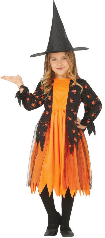 FIESTAS GUIRCA BRUJA Arina Halloween-kostuum voor kinderen, leeftijd 7-9 jaar