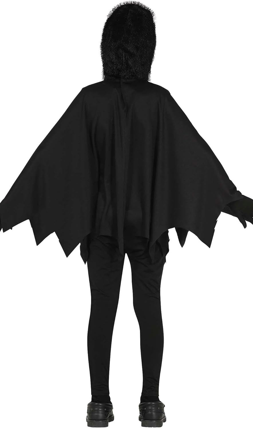 FIESTAS GUIRCA Spinnenkostuum Glow in the Dark - zwarte poncho met capuchon voor kinderen van 5-6 jaar