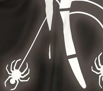 FIESTAS GUIRCA Spinnenkostuum Glow in the Dark - zwarte poncho met capuchon voor kinderen van 5-6 jaar