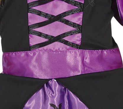 FIESTAS GUIRCA Lila Hexenkostüm - Kleid mit hübschem Halloween Druckmuster und Hexenhut für Mädchen