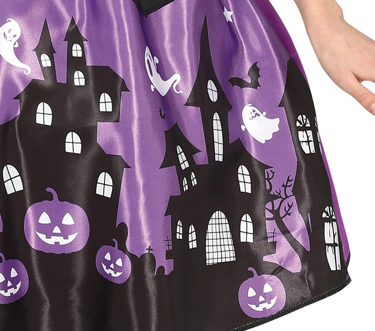 FIESTAS GUIRCA Lila Hexenkostüm - Kleid mit hübschem Halloween Druckmuster und Hexenhut für Mädchen