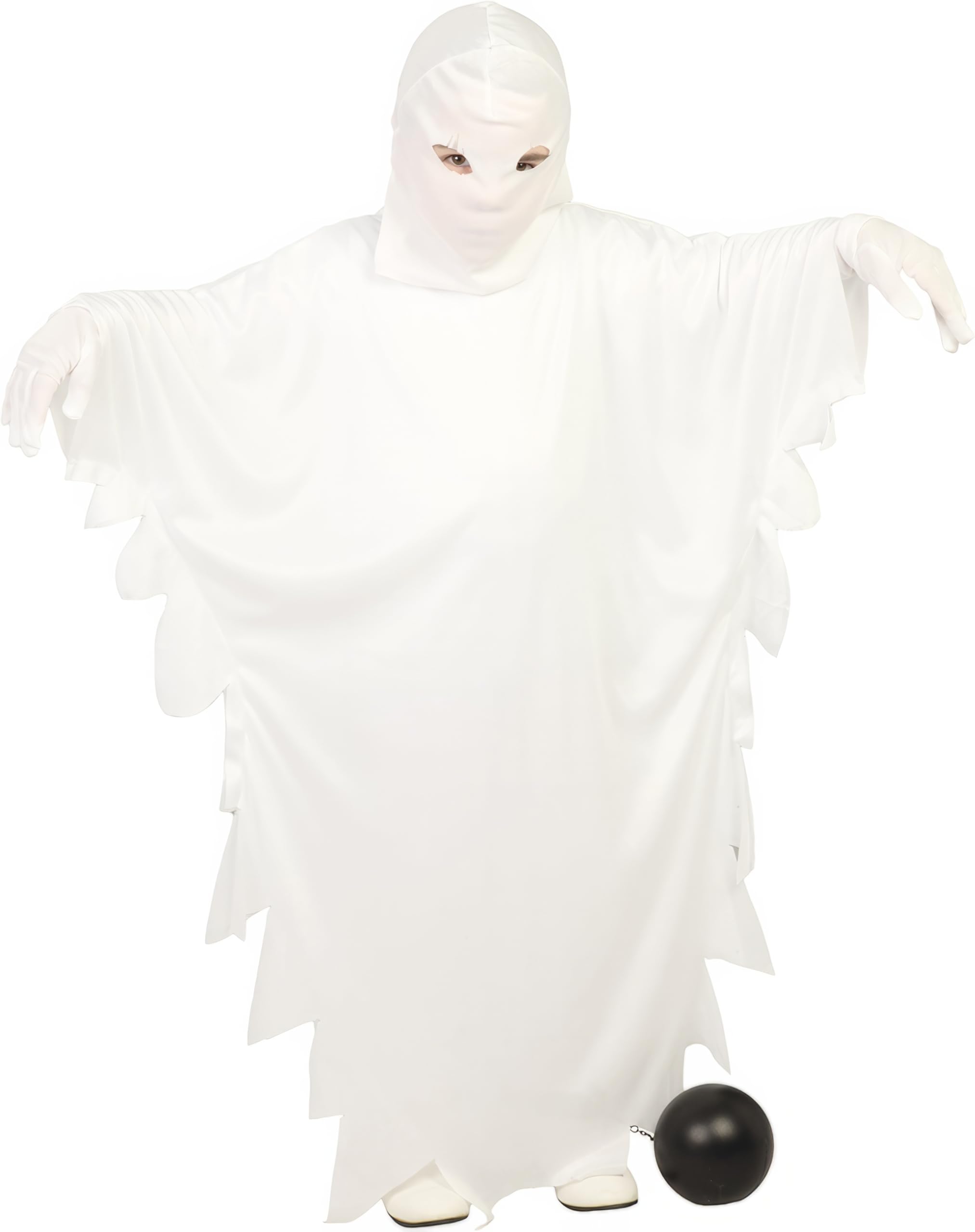 FIESTAS GUIRCA Gruseliges Gespenst Halloween Kostüm Kinder – Weißer Geist Kostüm Kinder Halloween Mädchen oder Jungen
