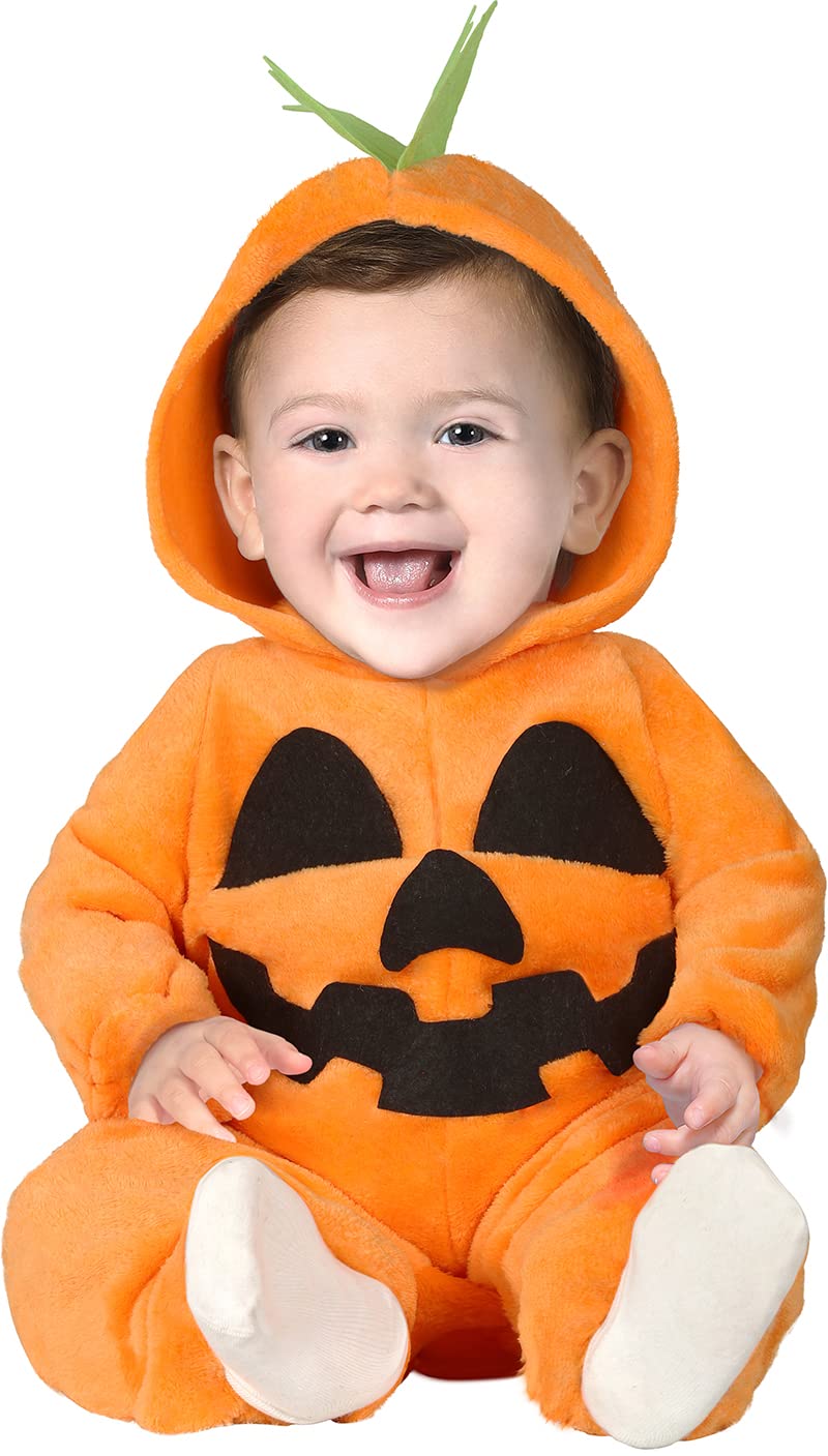 FIESTAS GUIRCA | Kürbis Kostüm für Babys und Kleinkinder - Halloween Overall für Jungen und Mädchen - Kürbis Kostüme für Kostümpartys - Ideal für Kinder - Orange und Schwarz