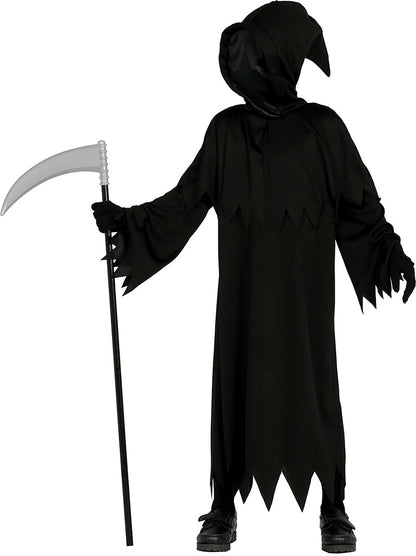 FIESTAS GUIRCA Gnadenloser Sensenmann Halloween Kostüm Kinder – Schwarzer Tod – Kostüm Kinder Halloween Mädchen oder Jungen