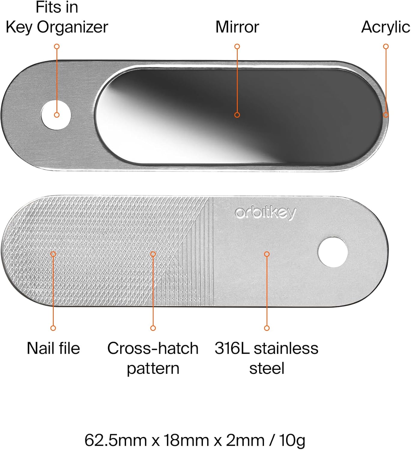 Orbitkey - Nail File & Mirror