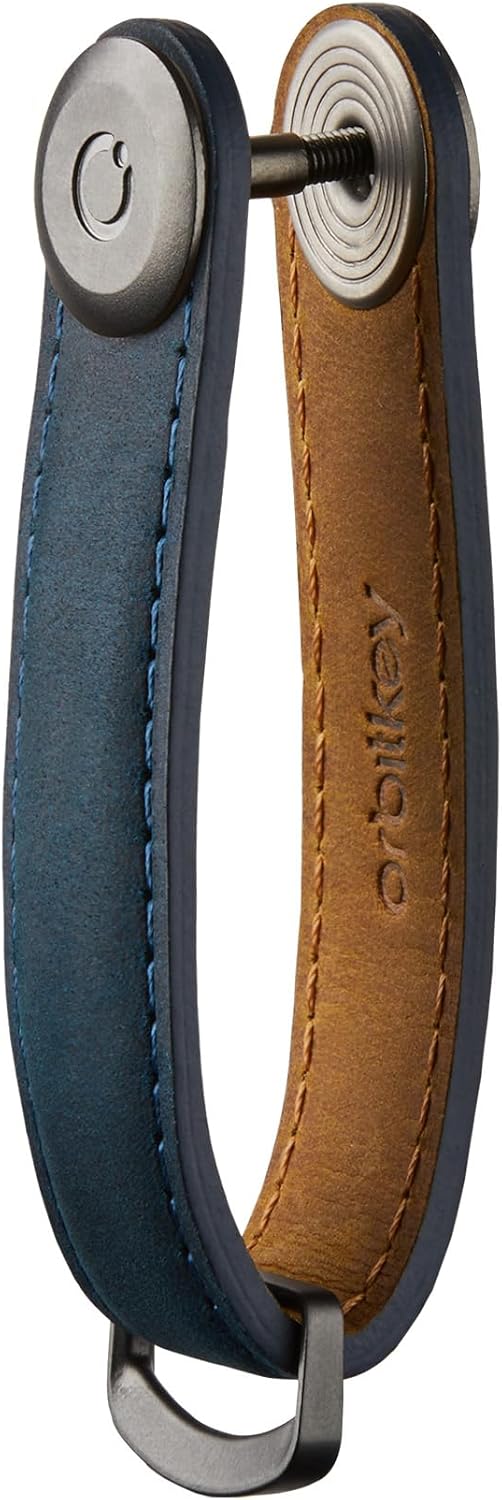 Orbitkey - Crazy Horse Leather Key Organiser - Marine Blue/Blue
