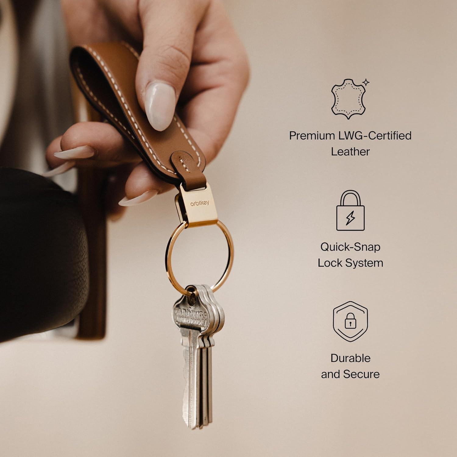 Orbitkey Sleutelhanger gesp, Oranje, Taille unique