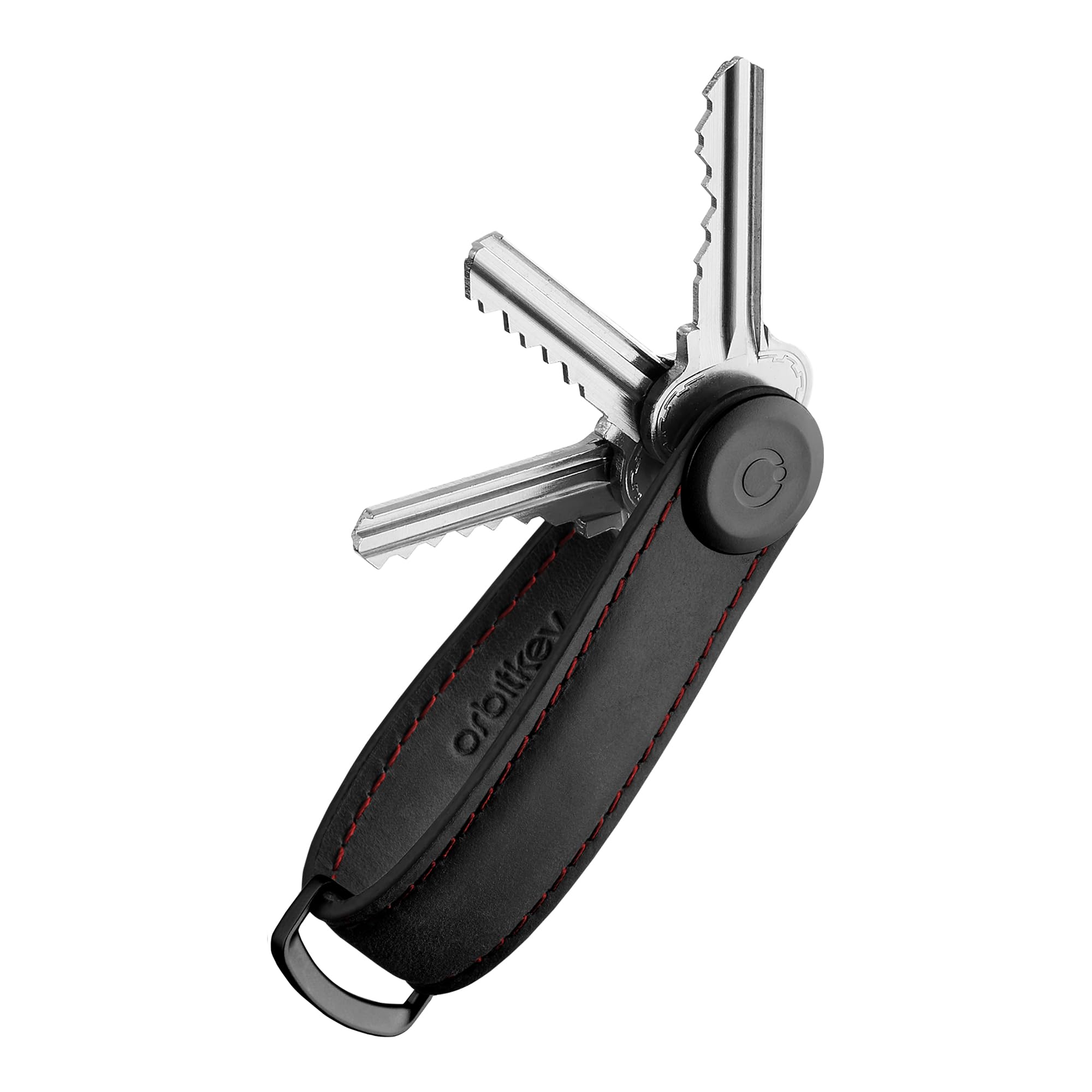 Orbitkey - Crazy Horse Leather Key Organiser - Obsidian Red