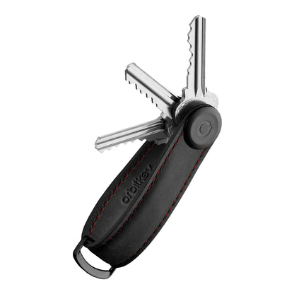 Orbitkey - Crazy Horse Leather Key Organiser - Obsidian Red