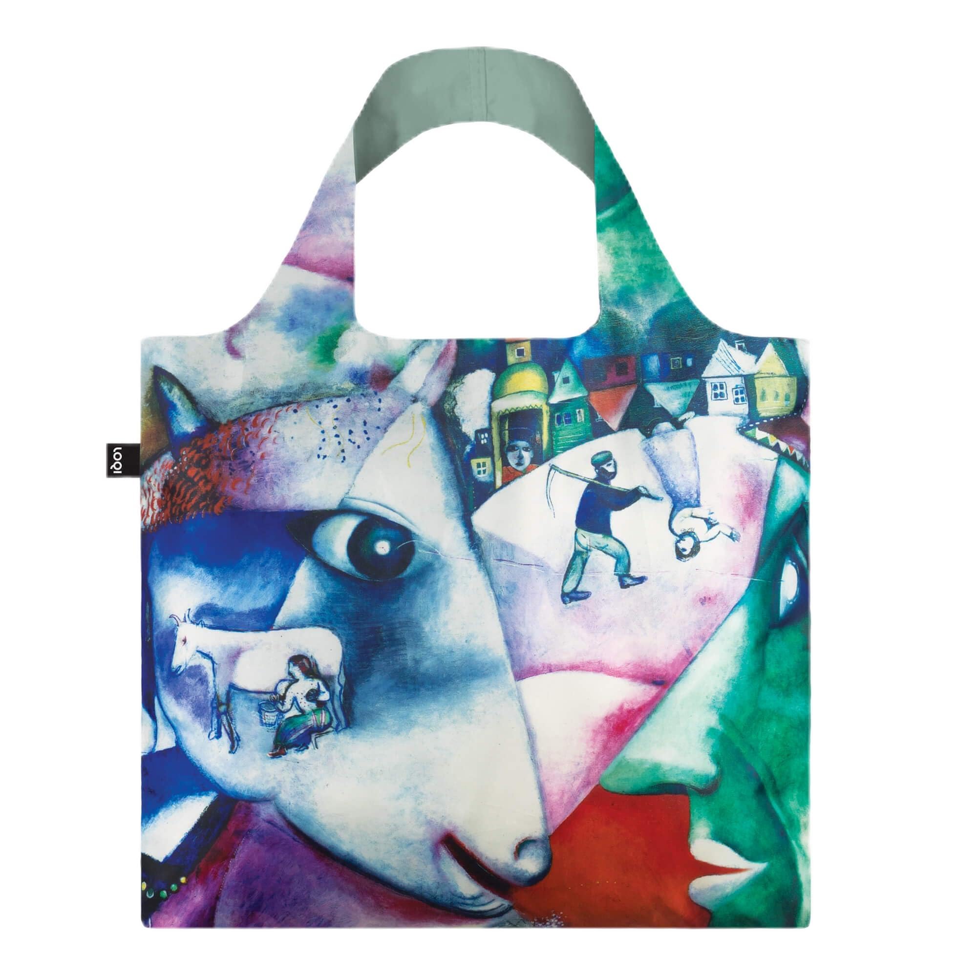 LOQI MARC CHAGALL I and the Village Recycled Bag, Multi-Colour, Contemporary, Multicolored, Contemporary