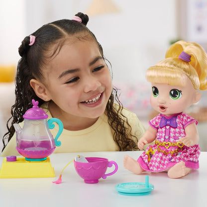 Baby Alive Bubbly Tea Party LaLa GooGoo Doll with Teapot Accessories, Blonde Hair, 28-cm, Toys for 3-year-old Girls and Boys & Up