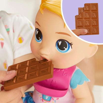 Baby Alive Sweet Snacks Harper Hugs Doll with Food Accessories, Blonde Hair, 28 cm, Toys for 3-year-old Girls and Boys & Up