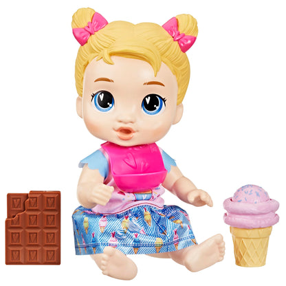 Baby Alive Sweet Snacks Harper Hugs Doll with Food Accessories, Blonde Hair, 28 cm, Toys for 3-year-old Girls and Boys & Up