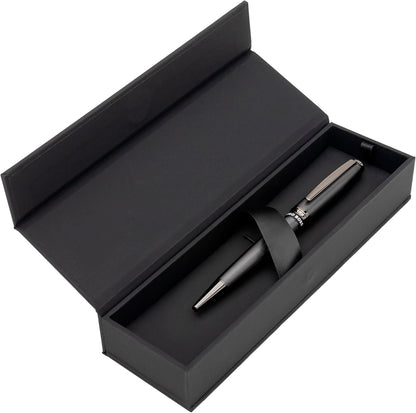 Hugo Boss Stream HSW3784D Brass Ballpoint Pen in Gun Colour Length: 14.5 cm Blue