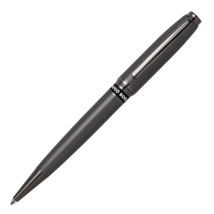 Hugo Boss Stream HSW3784D Brass Ballpoint Pen in Gun Colour Length: 14.5 cm Blue