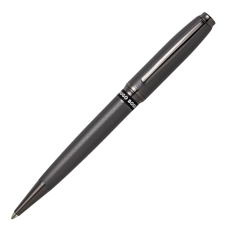 Hugo Boss Stream HSW3784D Brass Ballpoint Pen in Gun Colour Length: 14.5 cm Blue