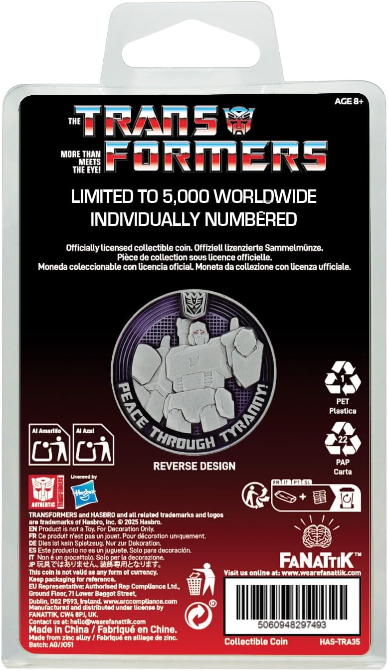 FaNaTtik Transformers G1 Autobots vs Decepticons Limited Edition Collectible Coin - Officially Licensed Merchandise - Individually numbered Item