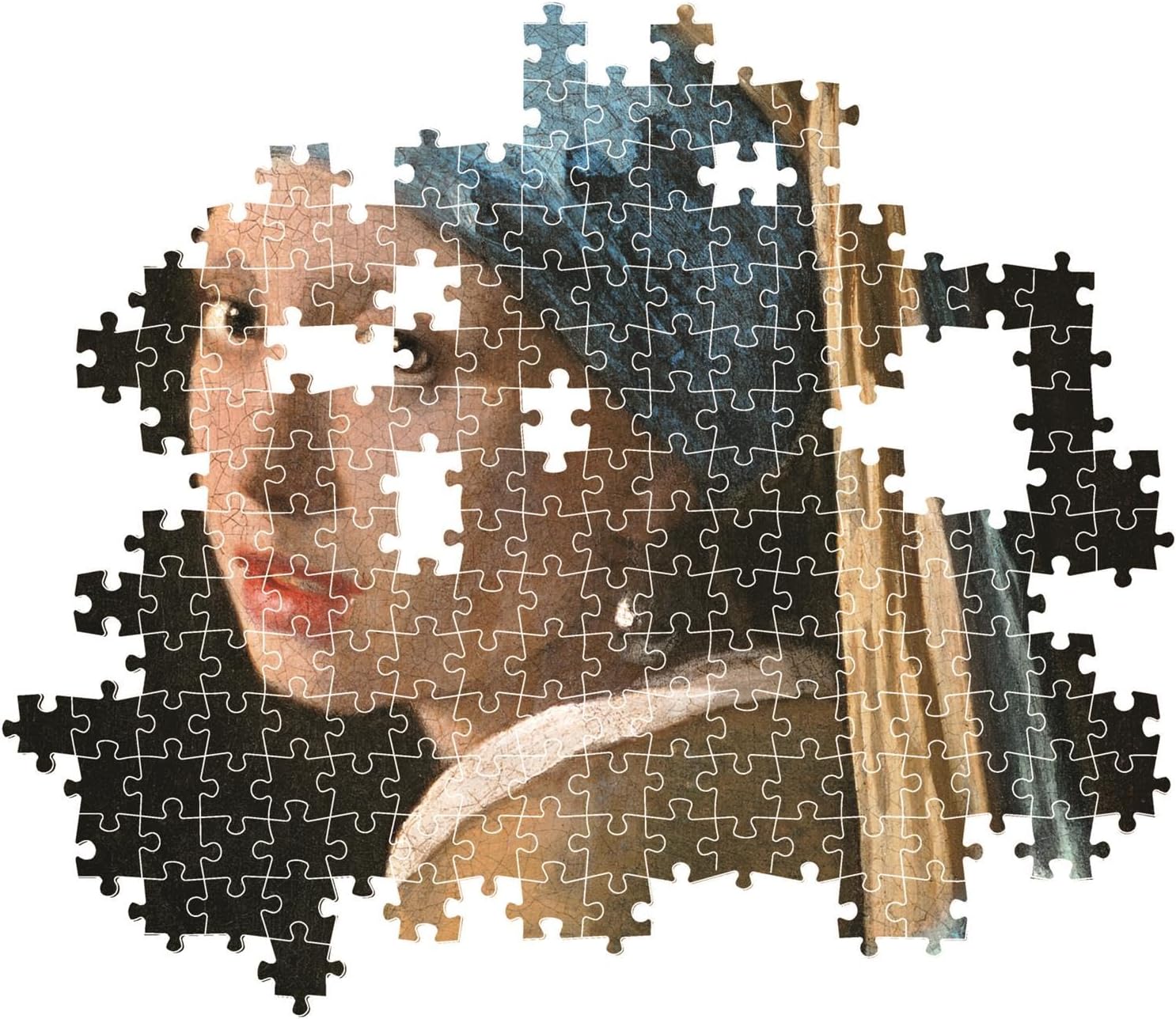 Clementoni Puzzle 1000 pieces Museum Collection, Girl with Pearl Earrig, Compact box, Puzzle dor Adults 14-99 Years, Made in Italy, 39967