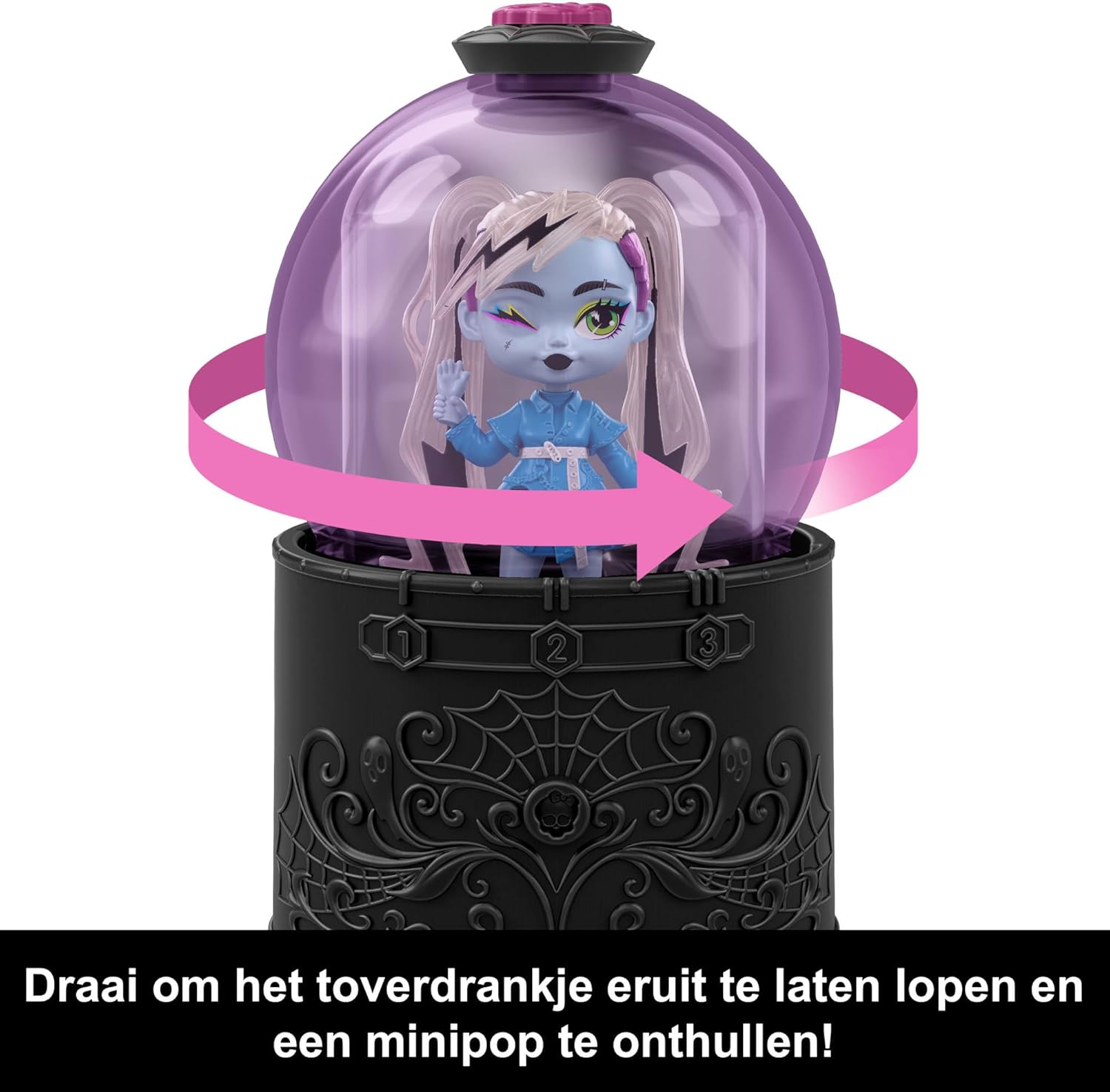 Monster High Potions Crystal Ball Mini Dolls, Surprise 3-inch Character Figures with Water Reveal, Charm and Fortune Card (Characters May Vary), JCX99