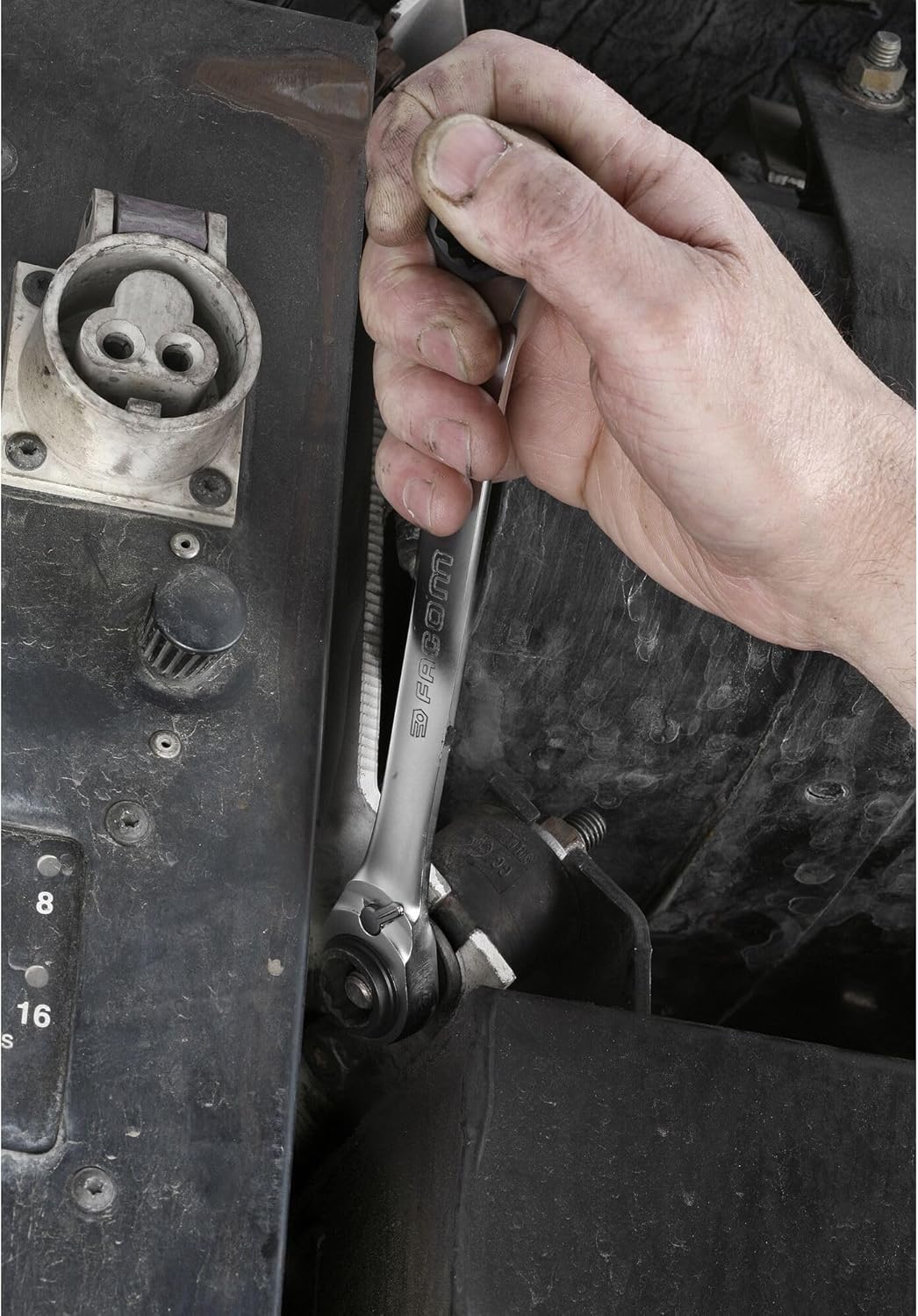 Facom 4-In-1 Double Box-End Ratchet Wrench, 8 X 10 - 12 X 13 Mm 64C.S1