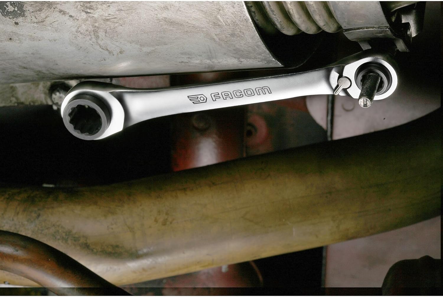 Facom 4-In-1 Double Box-End Ratchet Wrench, 8 X 10 - 12 X 13 Mm 64C.S1