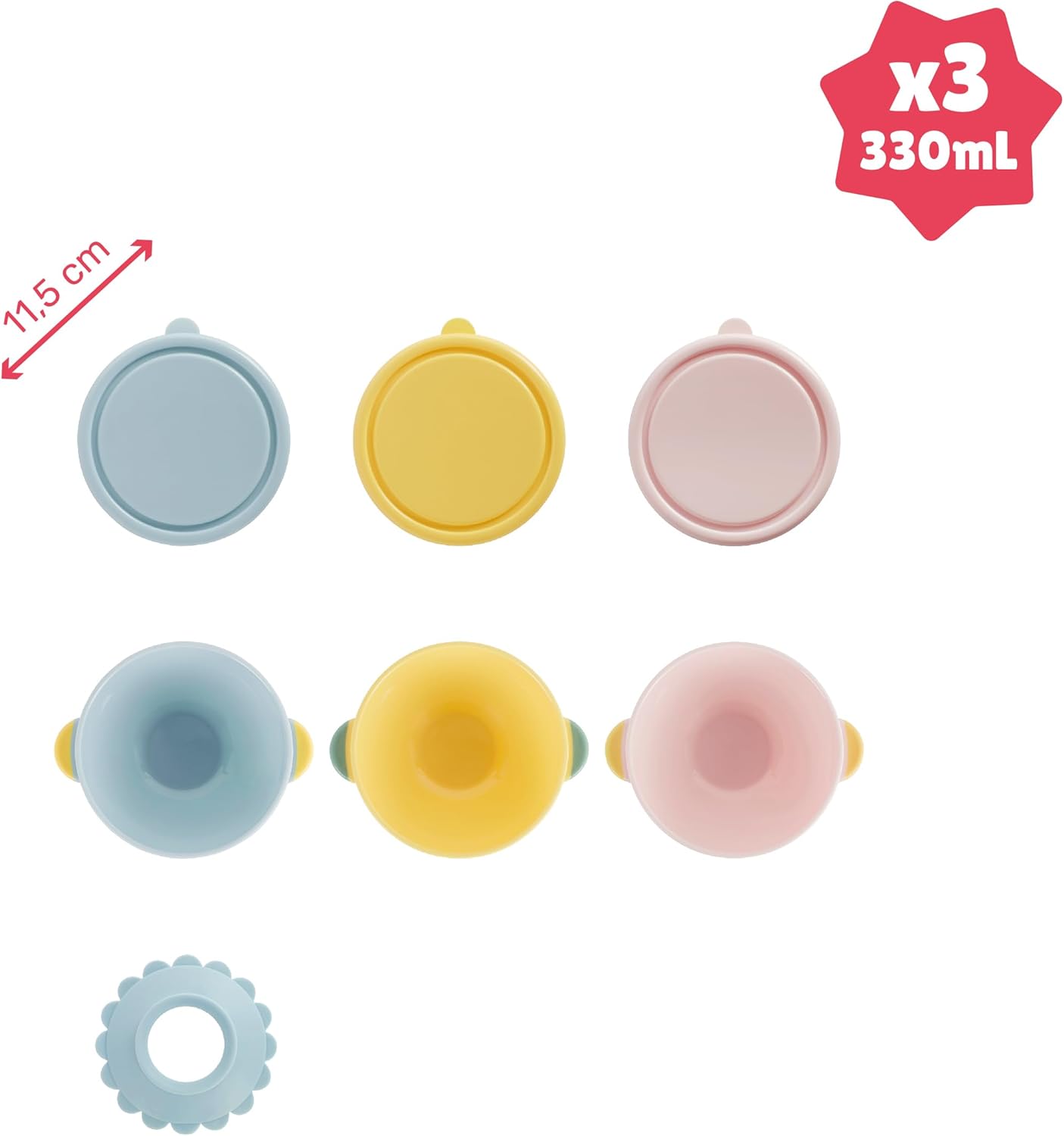 Babymoov - Fun Color Bowls - Set Of 3