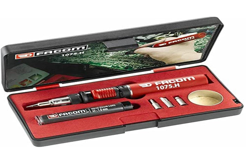 Facom Butane Gas Multi Function Soldering Iron, Heat Gun Kit 1075.H