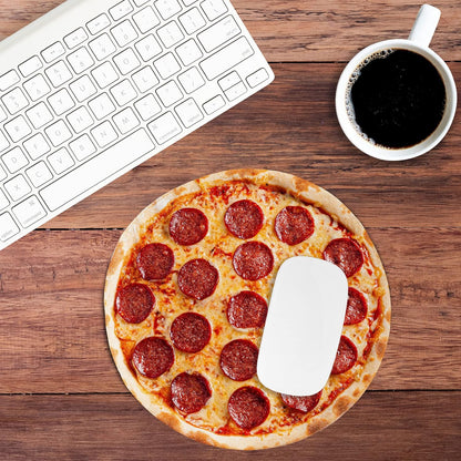Pizza muismat van mosterd - comfortabel schuim waterdicht neopreen met antislip rubberen achterkant muismat - uniek bureau accessoires cadeau-idee voor kantoormedewerkers