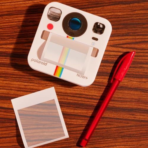Mustard Polaroid Sticky Notes 10x4x10cm - Transparante Camera-vormige Sticky Note Dispenser voor Fun & Functionele Bureau Organisatie