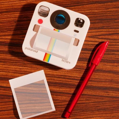Mustard Polaroid Sticky Notes 10x4x10cm - Transparante Camera-vormige Sticky Note Dispenser voor Fun & Functionele Bureau Organisatie