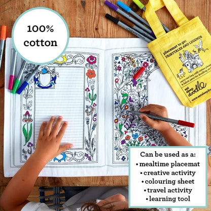 Eat Sleep Doodle - Placemat om te Kleuren - Sprookjes