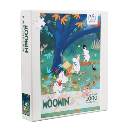 Barbo Toys Mumins Art puzzel bos – 1000 puzzelstukjes 70 cm x 50 cm – puzzel voor volwassenen met illustraties van de zonsondergang in het Mumintal