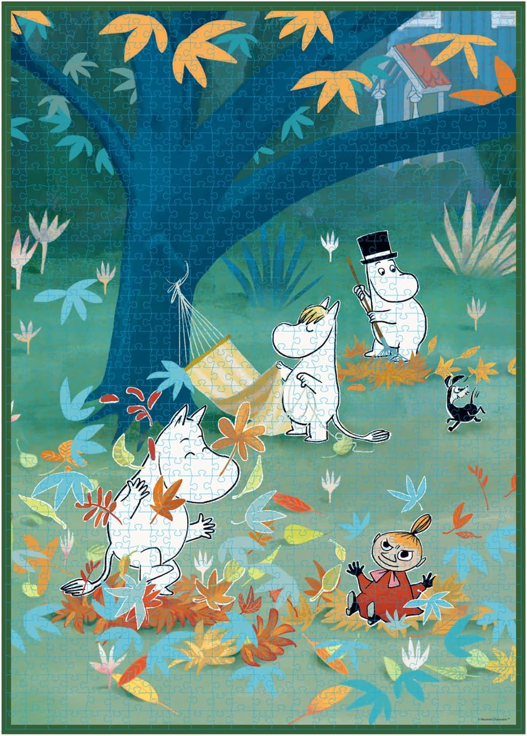 Barbo Toys Mumins Art puzzel bos – 1000 puzzelstukjes 70 cm x 50 cm – puzzel voor volwassenen met illustraties van de zonsondergang in het Mumintal
