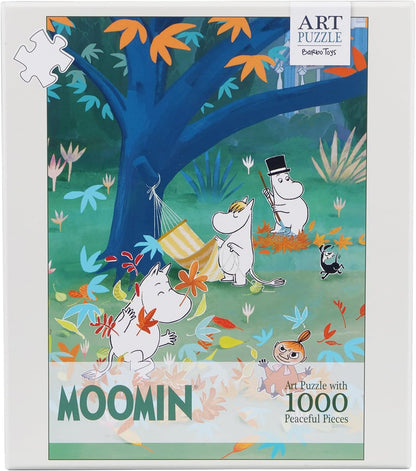 Barbo Toys Mumins Art puzzel bos – 1000 puzzelstukjes 70 cm x 50 cm – puzzel voor volwassenen met illustraties van de zonsondergang in het Mumintal