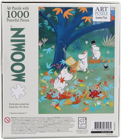 Barbo Toys Mumins Art puzzel bos – 1000 puzzelstukjes 70 cm x 50 cm – puzzel voor volwassenen met illustraties van de zonsondergang in het Mumintal